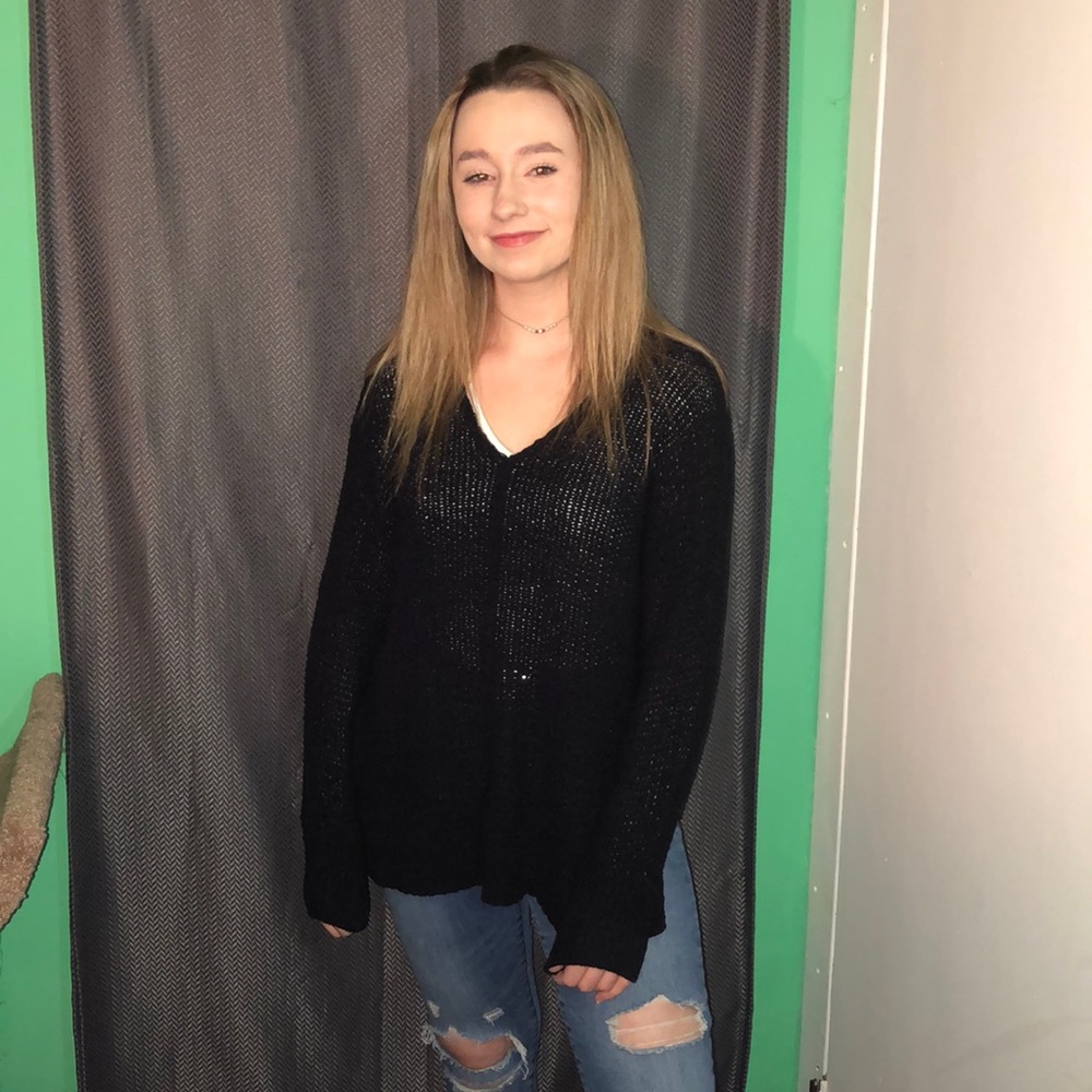 Black knit sweater